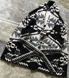 極上の大人服 最高級 ラルフローレンパープルレーベル ネイティブ柄 ニットガウン