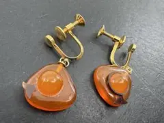 M5896 琥珀　イヤリング　ヴィンテージ アクセサリー