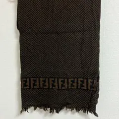 DOLL様専用FFロゴ ヘリンボーンマフラー ブラウン