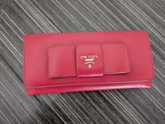 美品✨PRADA 長財布 サフィアーノ フィオッコ リボン ピンク - メルカリ