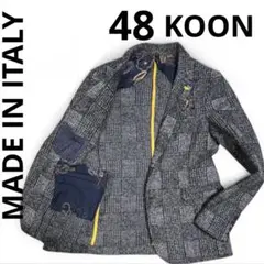美品 定価49,500円/KOONイタリア製/袖本切羽ジャージーニットジャケット