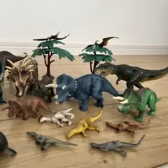 恐竜フィギュアセット 約23体 木の模型付き