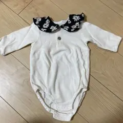 美品⭐︎花柄襟付き長袖ボディスーツ 70-80cm
