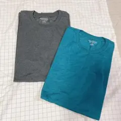 メンズ 半袖 Tシャツ 2枚セット グレー/グリーン Mサイズ