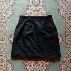 古着 タイトミニスカート 黒 ウール混 Y2K 昭和レトロ 平成ギャル