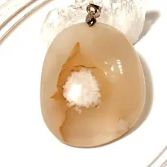 天然石 フラワーアゲート 桜瑪瑙 大きなペンダントトップ