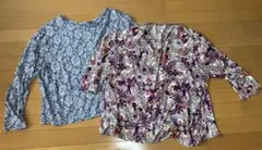 5L 2枚セット花柄長袖トップス　カットソー