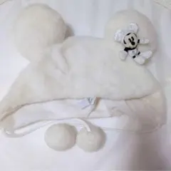 ディズニー ファンキャップ ラメ入り 白 ホワイト ミッキーマウス　ぬいぐるみ