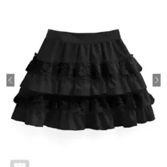 GRL インパン裏地付きレースフリルティアードミニスカート