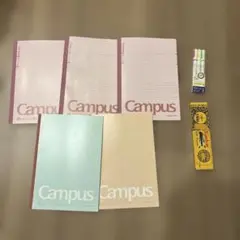 Campusノート4冊とTombow鉛筆セット3色カラーマーカーのサムネイル