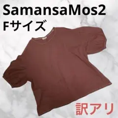 さ2a488 訳アリ サマンサモスモス カットソー 半袖ブラウン無地 F 汚れ有