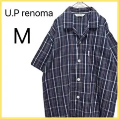 【U.P renoma】 半袖 シアサッカー シャツ チェック柄 カジュアルのサムネイル