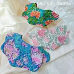 インド綿もくもくスタイ　3点セット　ハンドメイドスタイ　よだれかけ