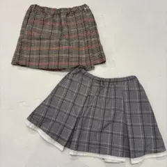 プティマイン　スカート　スカパン　キュロット　チェック　セット　まとめ　120