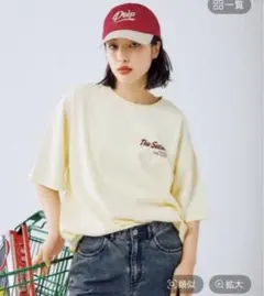 LEPSIM BIG プリントチュニック ライトイエロー 半袖Tシャツのサムネイル