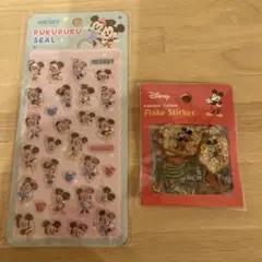 ぷくぷくシール　PUKUPUKU ミッキー　フレークステッカー　２点セット