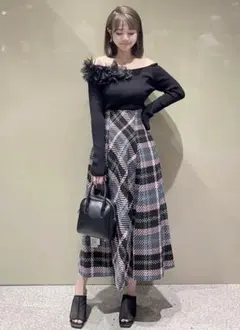 snidel ♡ ロービングチェックロングスカート