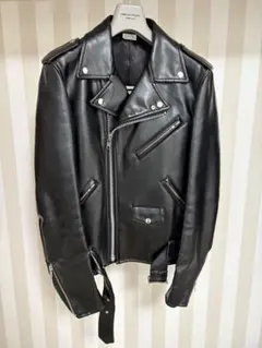 ギャルソン　ダブルライダースジャケット 黒 グラフィックプリント