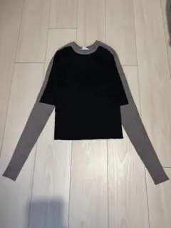 【ZARA】ショート丈 バイカラーリブニット