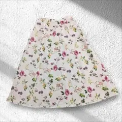 美品✨スーナウーナ 花柄フレアスカート ピンク 40 L ローズ 裏地ありのサムネイル