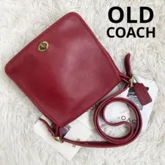 COACH オールドコーチ グラブタンレザー ターンロック フラップ 赤のサムネイル