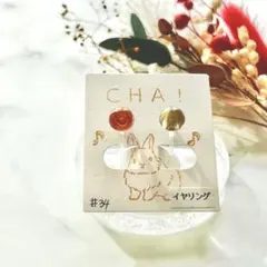 ハンドメイド イヤリング ノンホールピアス ガラスカボション