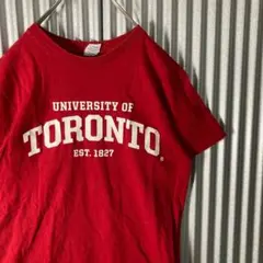 US古着 メキシコ製 Tシャツ トロント大学 赤 デルタアパレル 00s Y2K