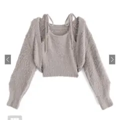 【GRL】ボレロXリボンキャミソールフェザーニットアンサンブル[mb1522]