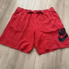 NIKE ハーフパンツ　レッド　赤　ビックロゴ　スウェット生地