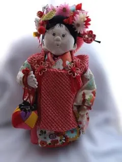 創作手作り人形 ぶす姫 ブス姫 つまみ細工 着物 かんざし - メルカリ
