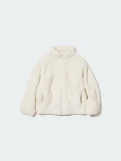 ユニクロ キッズ ファーリーフリースジャケット 150 オフホワイト