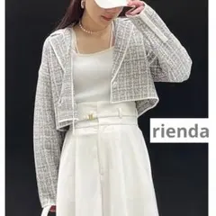 rienda❤️クロップドWテーラードツイードKnit JK