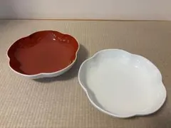 未使用　深川製磁 milano studio 皿 2枚セット　紅白のサムネイル