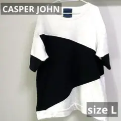 CASPER JOHN　アシンメトリック半袖Tシャツ　厚手　L