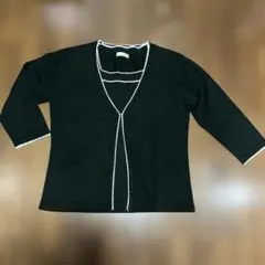 レディースニットアンサンブルブラック サイズM