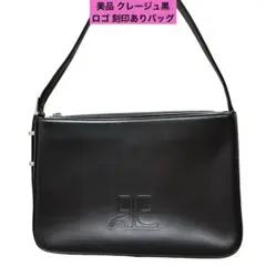 美品 クレージュ Courreges ハンドバッグ ワンショルダー 刻印 レザー