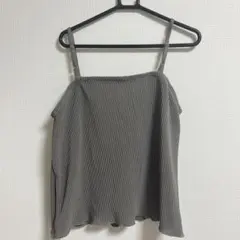 リブ編みグレーキャミソール