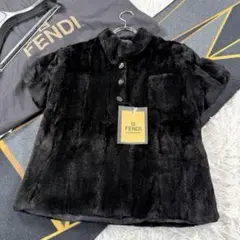 美品 メンズ FENDI ウィーゼルファー 半袖シャツ 本毛皮 AA585のサムネイル
