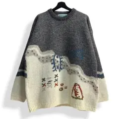 80s~90s フランス製【JACQUARD】VINTAGE ジャガードニット