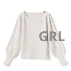 GRL グレイル マトンスリーブ スクエアネック ニットトップス［ai33］