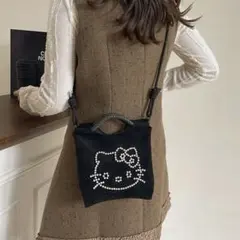 早発送　ハローキティ　サンリオ　刺繍　手提げ　ミニトートバック　ショルダーバッグ