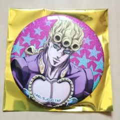 匿名発送／THE★JOJOWORLD　75㎜グリッター缶バッジ　ジョルノ１点