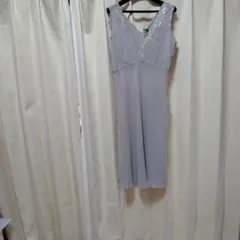 グレー ノースリーブ パーティードレス