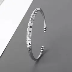 【 お魚 シルバーブレスレット】S925刻印入 レディース クロス&ミニ巾着袋付