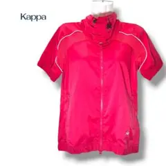 Kappa レディース カッパ 半袖ナイロンフルジップジャケット レッド M