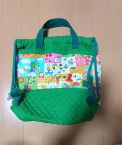美品☆持ち手付き巾着袋 マチ付きのサムネイル