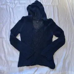 Abercrombie&Fitch アバクロ ニット　フード　L ネイビー