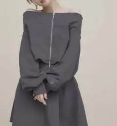 SNIDEL オフショル ジップ スウェット セットアップ 限定 完売品