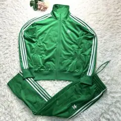 170上 M 下 S アディダスオリジナル スウェット セットアップ 上下 緑