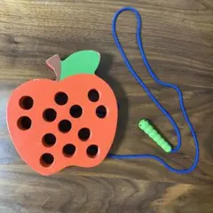 木製リンゴ型知育玩具 はらぺこあおむし　モンテッソーリ